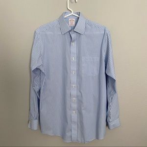 Mens Brooks Brothers Madison Relaxed-Fit Non-Iron Dress Shirt Size 14 1/2-33